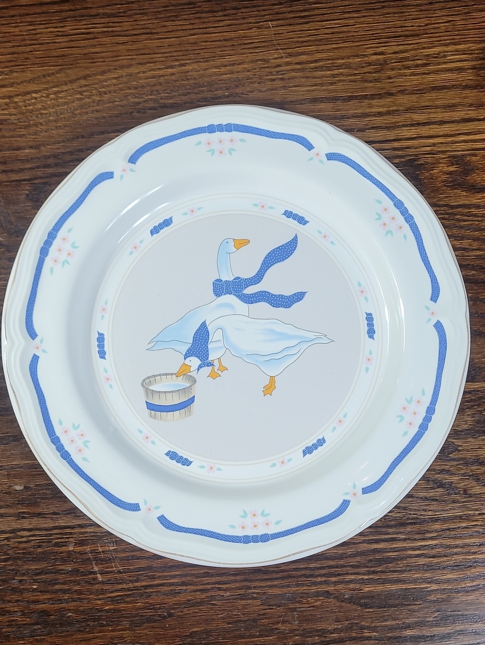 Vintage Newcor Countryside Stoneware Goose Salad Plate 1987 Cottagecore